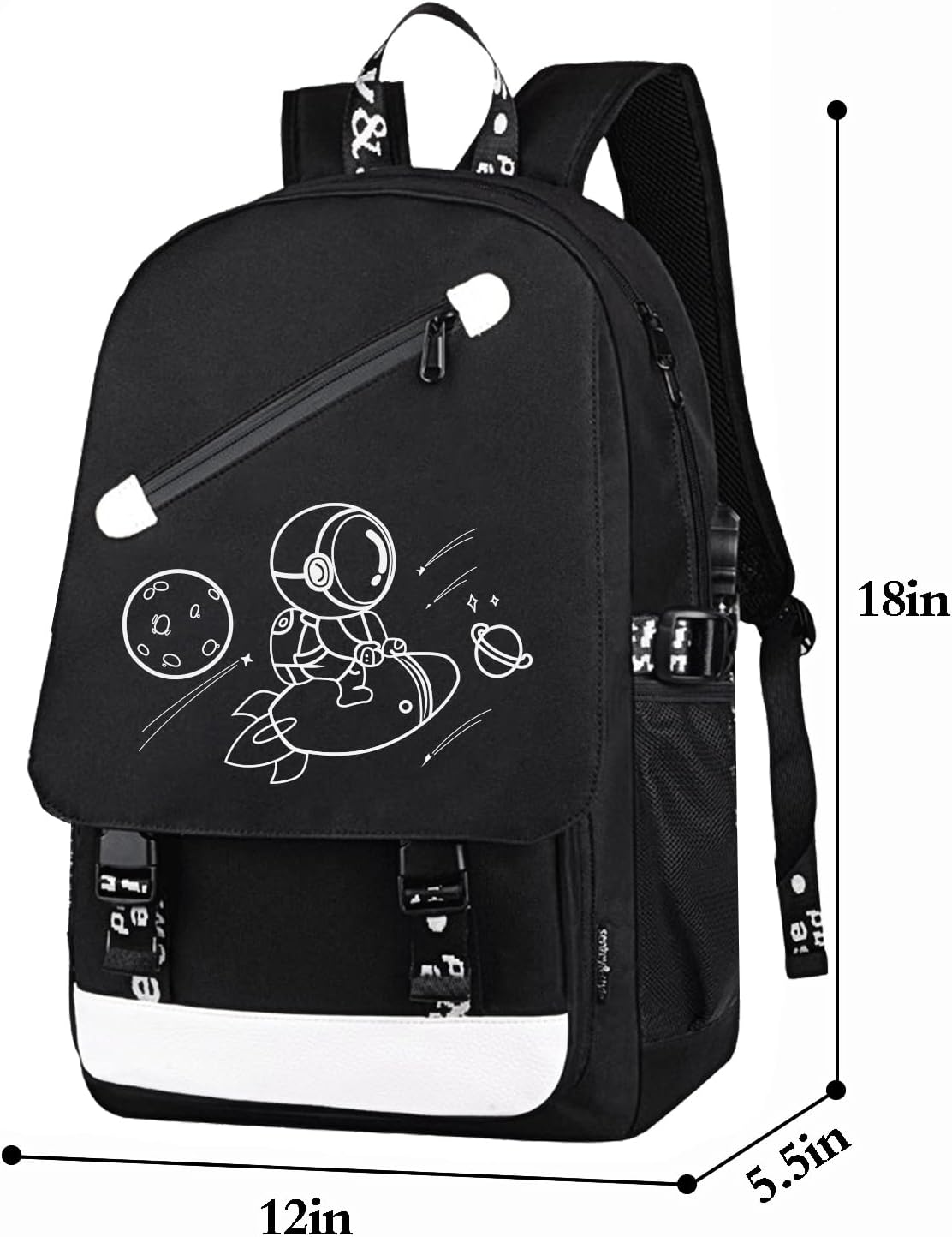 Anime Rocket Backpack for Boys, School Bags Glow Bookbags for Teenagers image 2