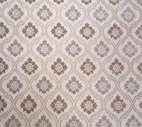 Beige, Grey, and Light Tan Bulbs Brocade 58 Inch Fabric