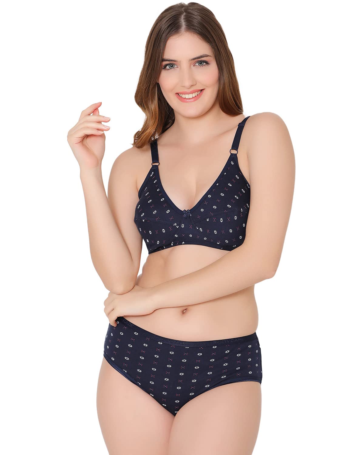 bodycare Women's Combed Cotton Printed Full-Coverage Bra & Hipster Panty Set-6455-picture-16