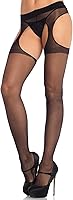 Vista 1 de Leg Avenue Womens High Waist Sheer Suspender Pantyhose Stockings