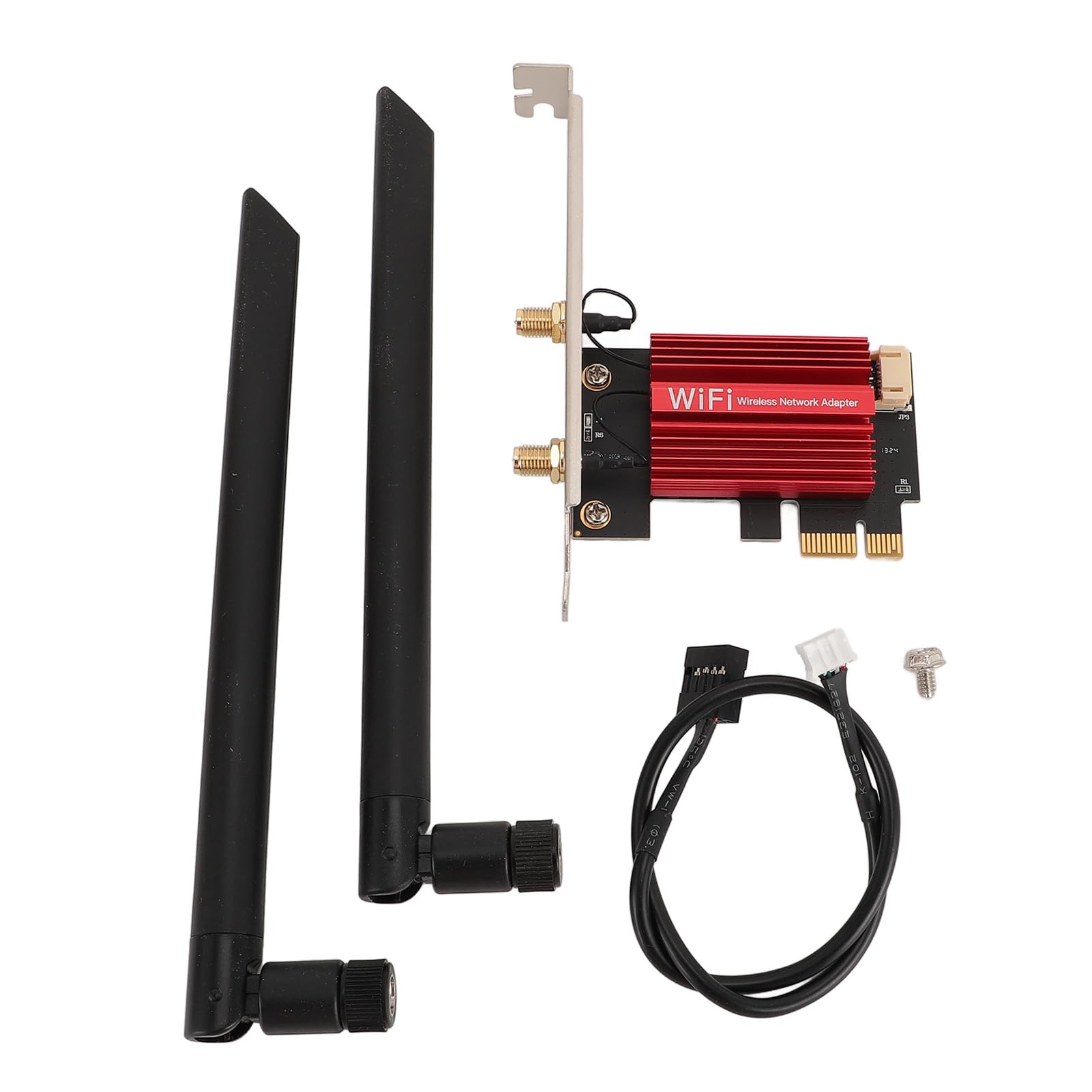 Scheda WiFi PCIE per PC - Scheda di Rete Wireless Bluetooth 5.3, 2.4/5/6G Tri Band con Doppia Antenna 8DB, Adattatore Wireless WiFi 7 con MU-Mimo, per Openwrt
