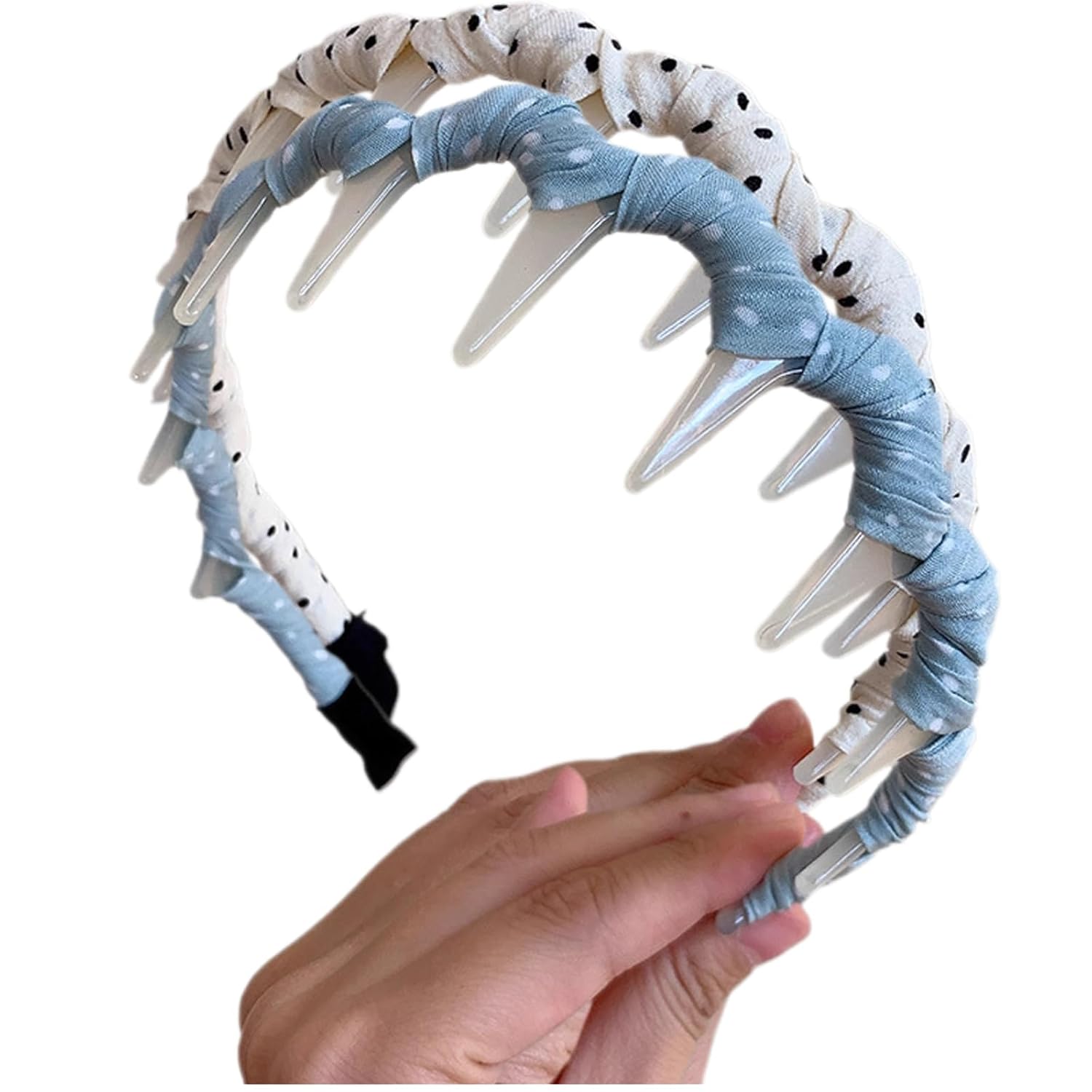 2026 U Shape Fashion Elegant Crystal Floral Headband, High Cranium Comb Headbands for Women, Reversible Korean Headbands with Teeth for Women, Gifts for Teen Girls (2PCS)