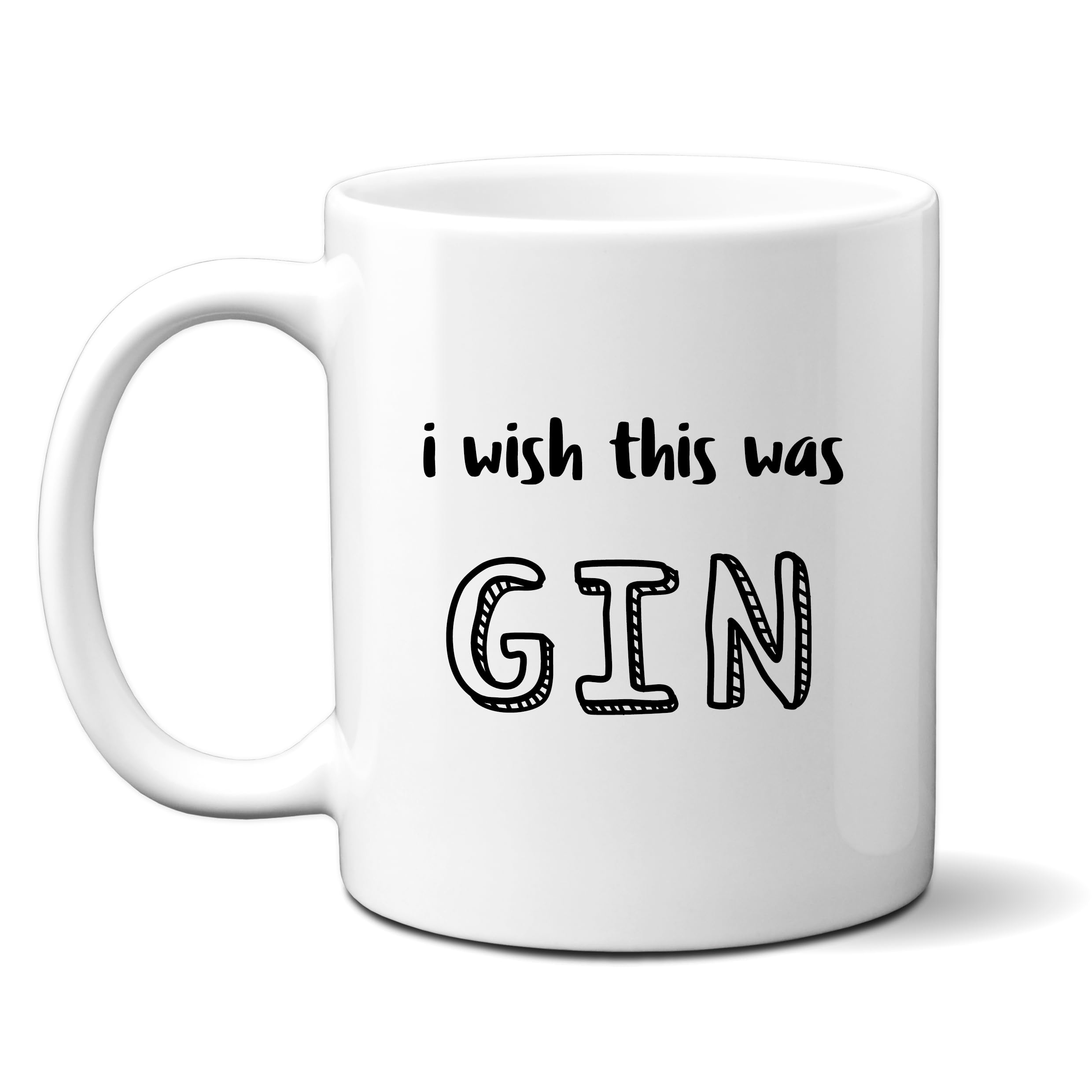 The Little Lenny Company I Wish This was Gin Ceramic Mug, Funny Birthday Gift for Mum, Friend, Colleague, Personalised, Dishwasher and Microwave Safe