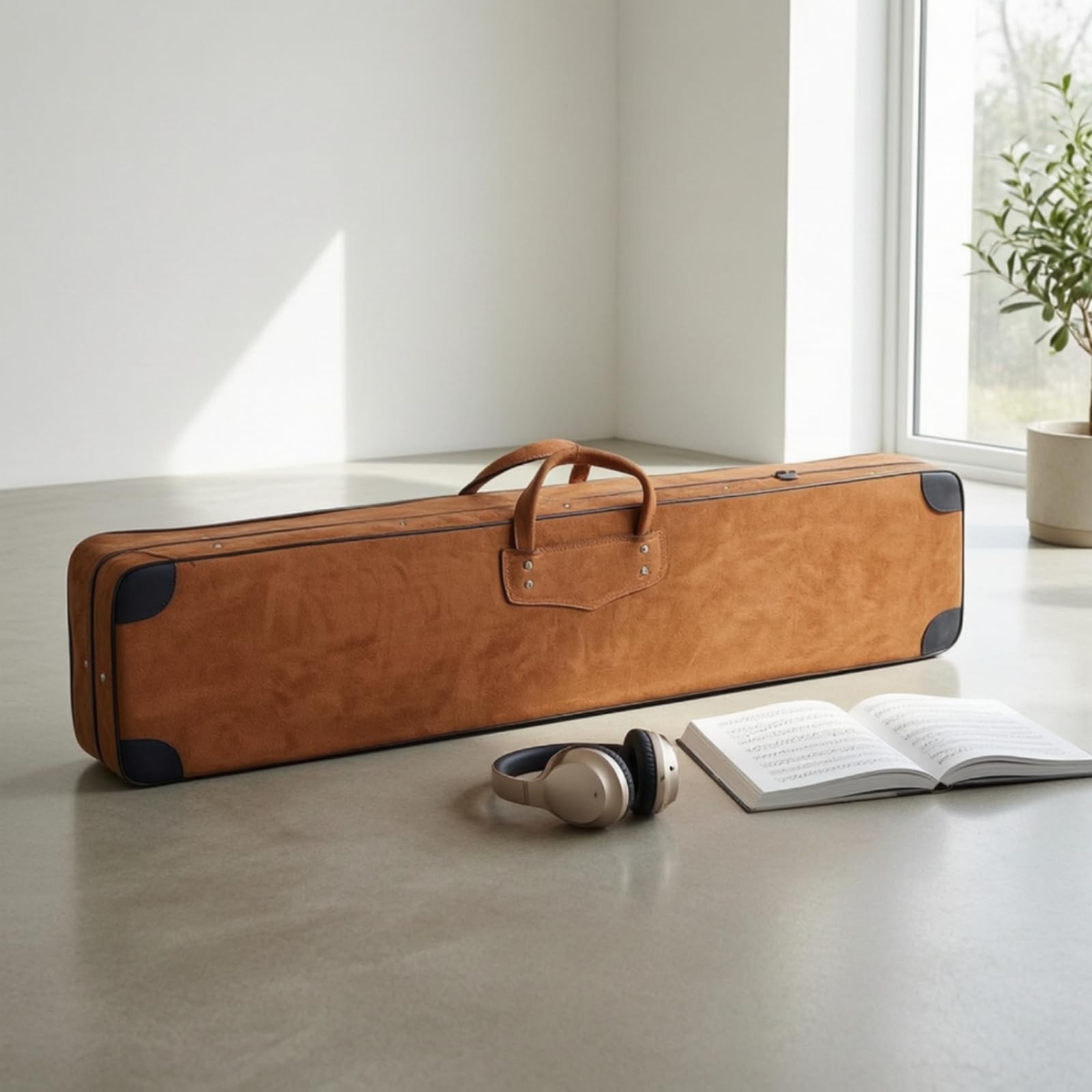 harayaa Erhu Etui Instrumentenkoffer Hartschale Schutzhülle Transporttasche mit Tragegriff Und Glattem Reißverschluss Kunstwildleder Oberfläche Und