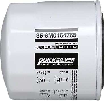 Quicksilver Water Separating Fuel Filter - Replaces GLM Marine 24941, Mallory 9-37800, Fram PS3808, Moeller 33323-10, WIX 33225, Sierra 18-7844