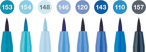 Miniatura 3 de Faber-Castell PITT Artist Pen Brush India Ink Pen - Cartera de 8 - The Blues, 167173
