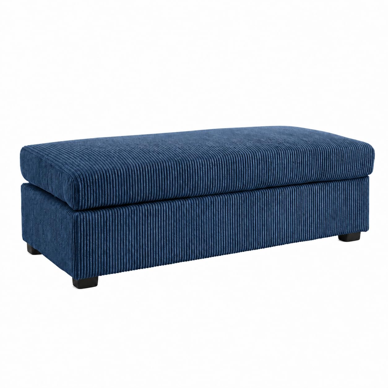 SofaSelection Jumbo Cord Large Footstool — Lounger Filler for U-Shape Sofas or Standalone Ottoman, Memory Foam Top, Machine-Washable Cover, Birch Frame, UK Made (Blue, Footstool) — image 1