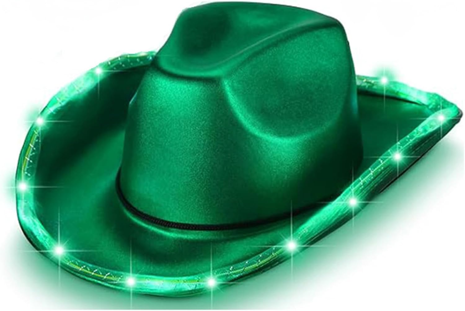 Shiny Cowboy Hat Light Up Top Hat for Wedding Prom Dance Party Christmas Halloween