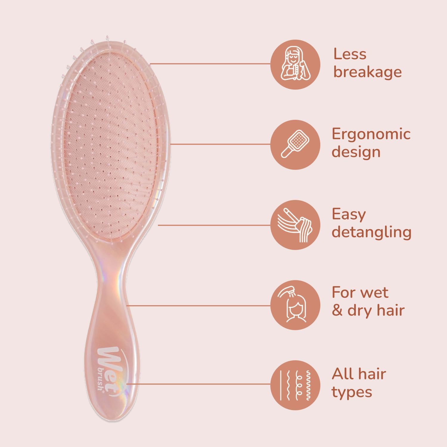 Wet Brush Original Detangler Bundle - Bronze + Chrome (Iridescence Icon, Limited Edition) - Ultra-Soft IntelliFlex Bristles, Pain-Free Detangling, Wet & Dry Hair, Perfect for Women & Men