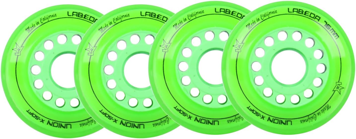 Labeda Roller Hockey Wheels Union Premium Performance Inline Skate Wheel 4-Pack - Choose Size and Color