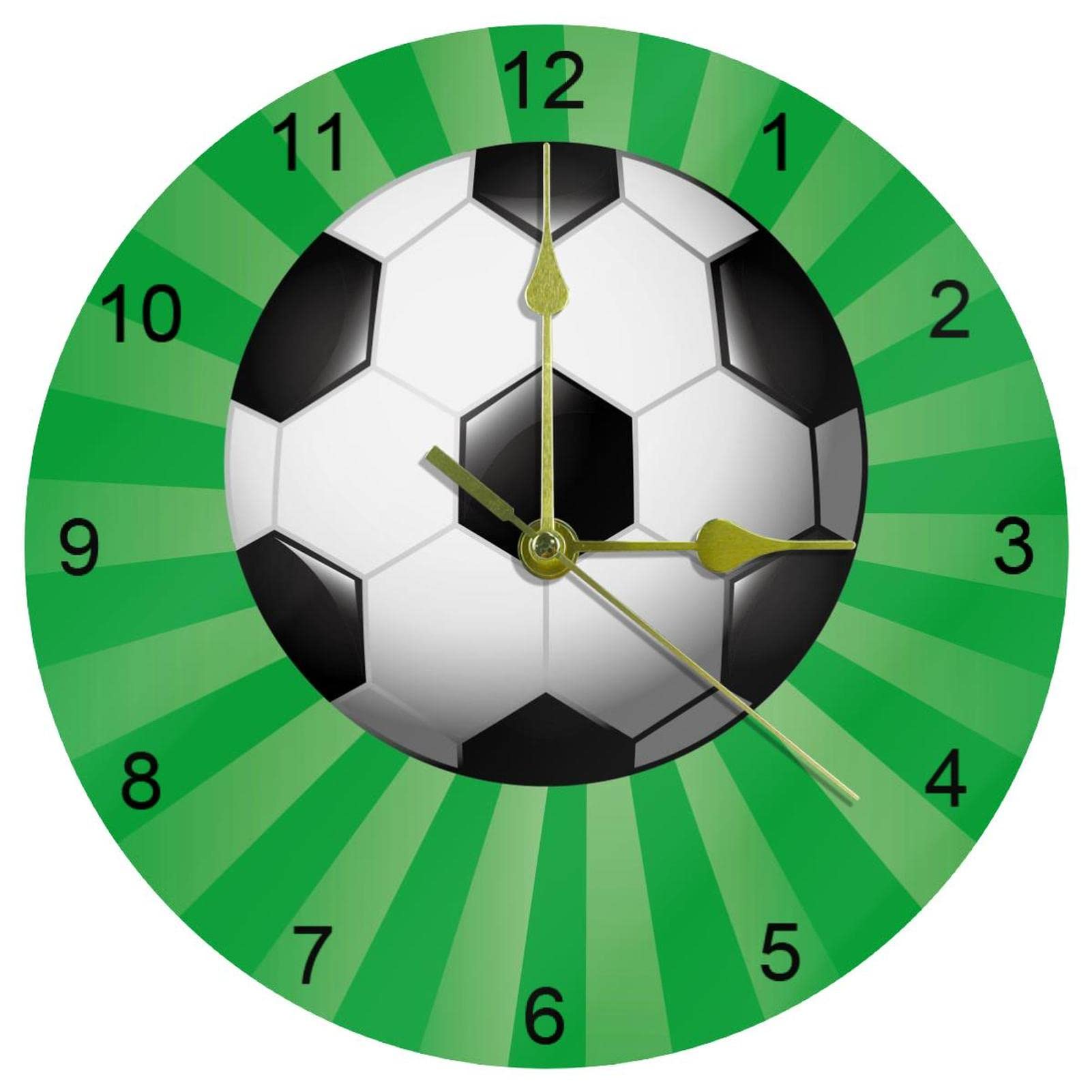 Horloge murale silencieuse pour salon et cuisine avec un cadran vert épuré