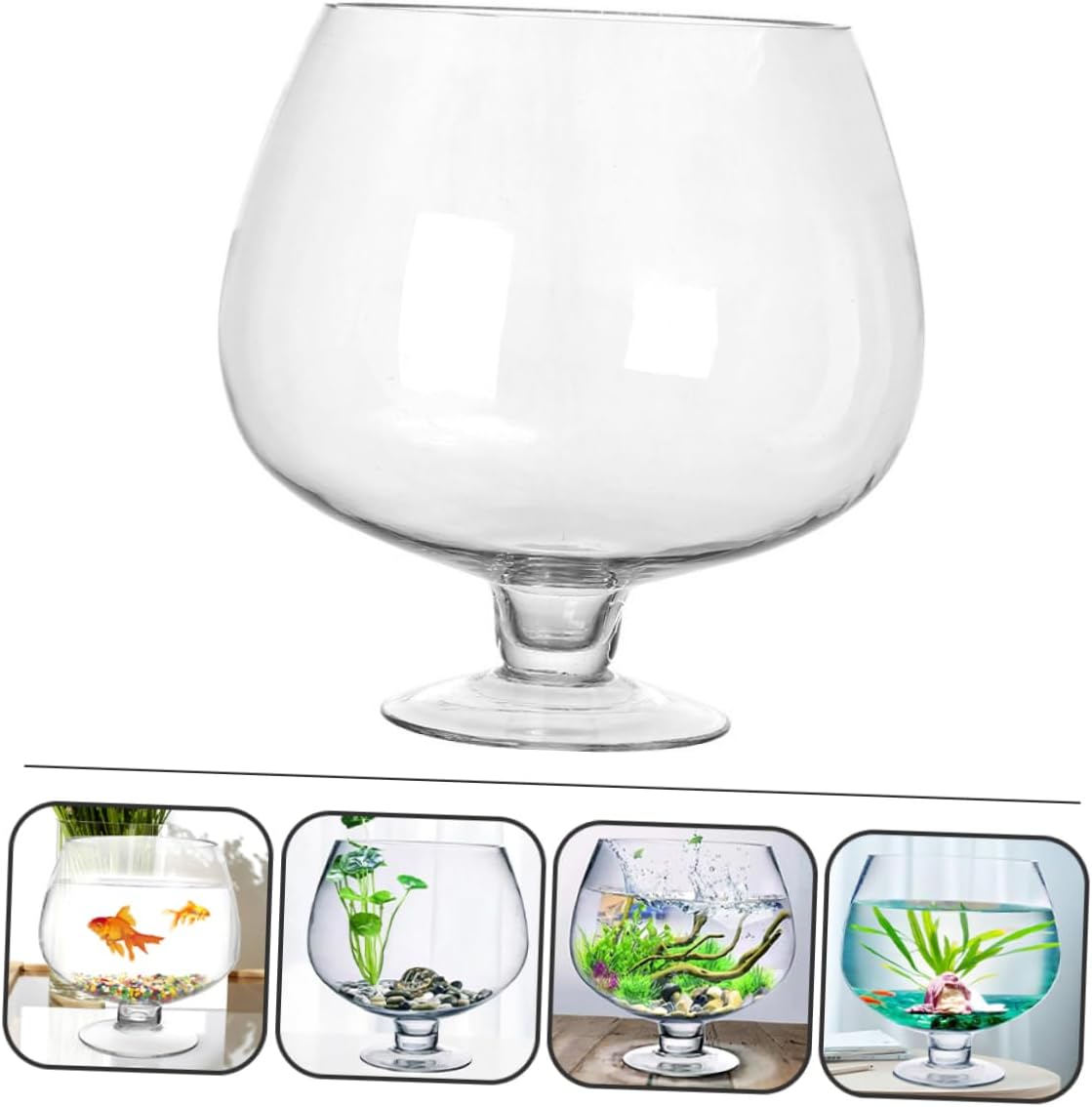 PRETYZOOM Desktop Aquarium Tank Transparent Fish Bowl for and Plants Tabletop Design for Home Decor Height Capacity