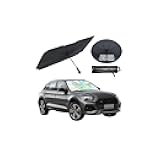 Car Windshield Sun Shade Umbrella, Foldable Automotive Sunshade Cover for Block UV Rays & Heat, Vehicle Interior Front Window Protector Accessories, Universal for Vehicles (Folding Handle)