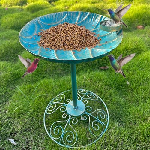 Evite comederos ligeros con estos baños de pájaros estables de hierro para terraza 4