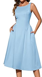 Women's Sleeveless Cocktail Party Dresses with Pockets 2025 A-Line Semi Formal Wedding Guest Dress