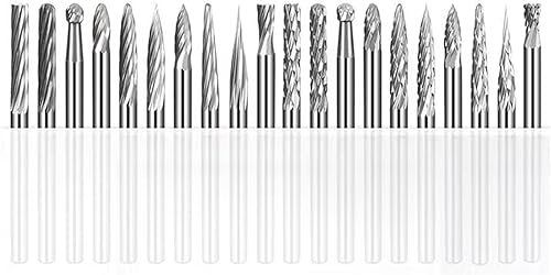 Juego de 20 rebabas de carburo de tungsteno de corte doblede vástago de 18 pulgadas de diámetro