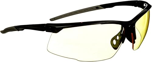 3M Gafas de rendimiento, diseño multiusos, marco negro, lente ámbar, paquete de 1