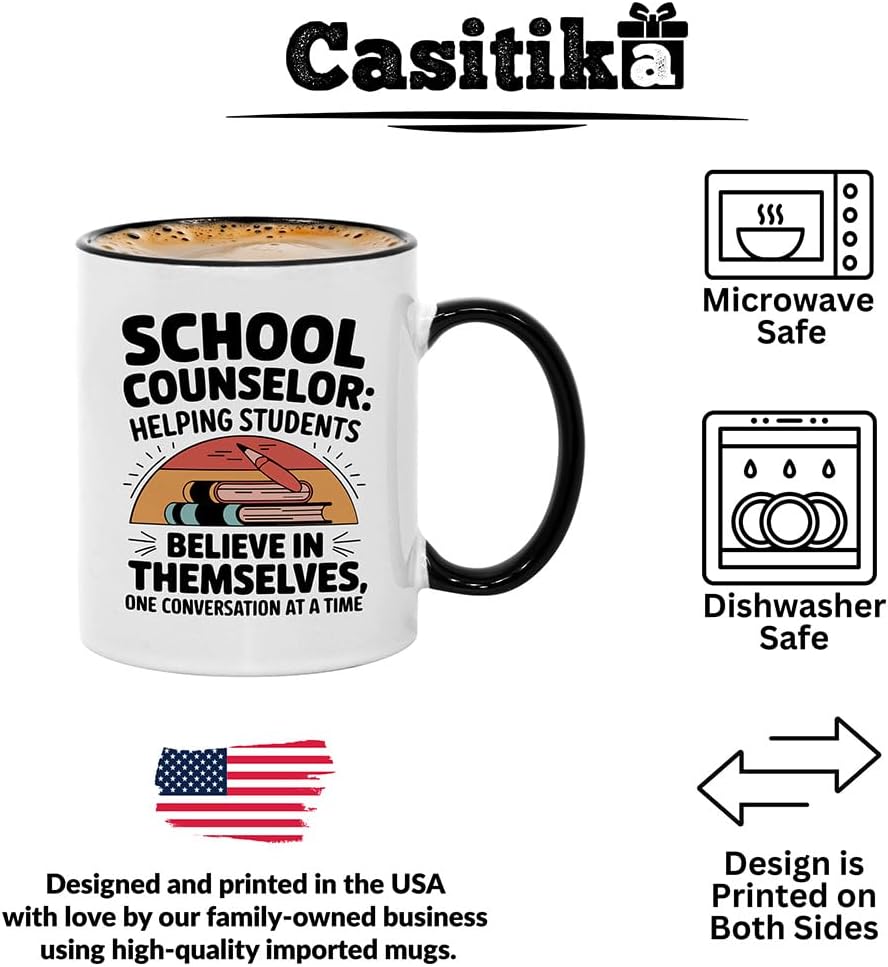 Casitika School Counselor Gifts. 11 Oz School Counselor Appreciation Week Cup For Women - Counseling Office Decor Idea. (Believe) image 3