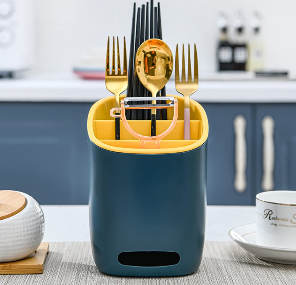 Panier à Couverts Multifonction à Trois Compartiments - Égouttoir à Couverts, Baguettes, Cuillères, Fourchettes, Panier De Rangement En Plastique