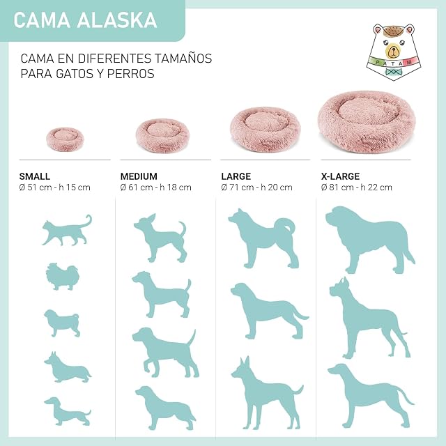 Foto 5 de 6 de PATAM Cama Redonda de Felpa para Perros y Gatos con Funda Lavable a máquina, Antideslizante