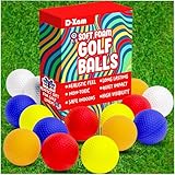 D-Xam Foam Golf Balls Bulk Practice Golf Ball Multicolor 41mm Soft | Long Lasting & Realistic Feel | Limited Flight Use Indoors Outdoors Backyard Training - Golf Accessories