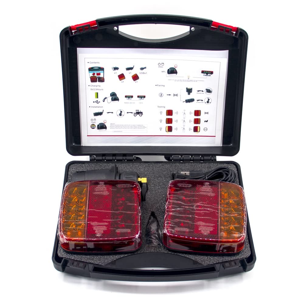 Luz Cola del Coche Luz Trasera LED Magnética Inalámbrica 12V Señal Advertencia Luz Freno para Caravanas Campistas Camiones Caravanas Piloto Trasero indicador Giro