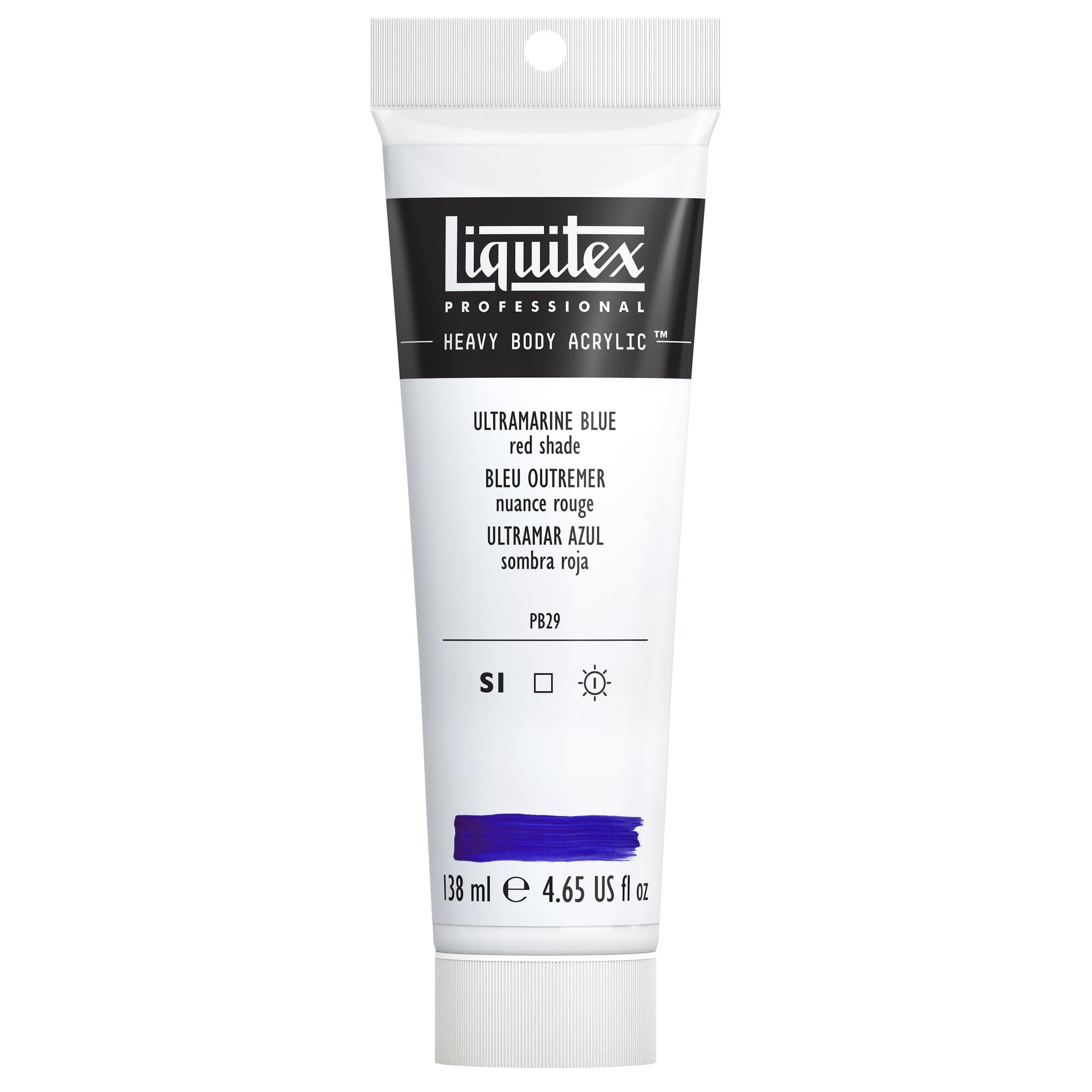 Liquitex 1047382 Professional Heavy Body Acrylfarbe in Künstlerqualität mit ausgezeichneter Lichtechtheit in buttriger Konsistenz, 138ml - Ultramarin Blau Rotton