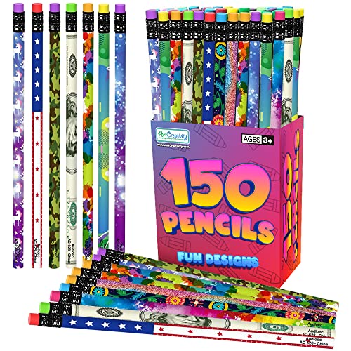 a large bundle of unsharpened wooden pencils with pink erasers fanned out on a table