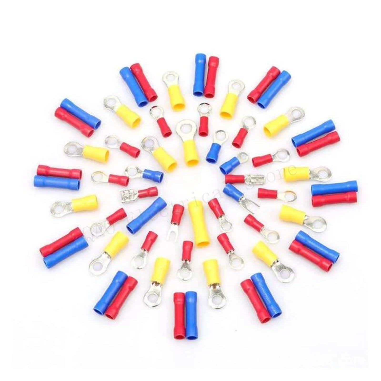 Connecteurs électriques, cosses à isolées, Assortiment Mixte de 1200 pièces, cosses à Anneau, fourches, cosses à Fourche, connecteurs Bout à Bout