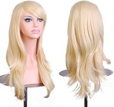 ColorfulPanda Blonde Cosplay Wig Long Wavy Curly Full Hair Costume Wigs for Women Harajuku Anime Style Halloween Party Daily Use