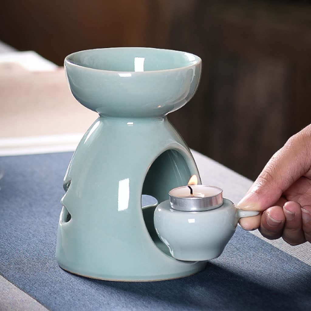 JITEM Kerzenwärmer Lampe Aromatherapielampe ätherisches Öl Herd Keramikkerze Zuhause Innen Schlafzimmer kreative Weihrauch Keramik Hohle Dekoration groß Dekorative Duftlampe