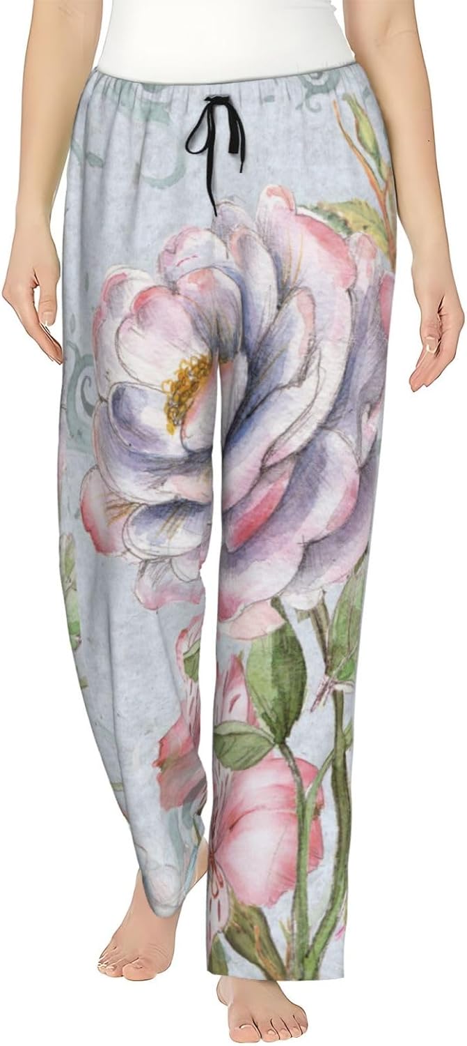 Women'S Soft Pajama Pants,Comfy Casual Vintage Utensils Lounge Pants With Pockets,Sleep Pajama Bottoms For Women