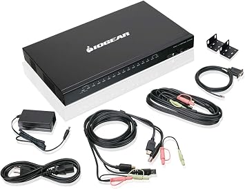 IOGEAR 16-Port USB HDMI KVM Switch OSD Cascade w/USB KVM Cable Set TAA GCS1816H