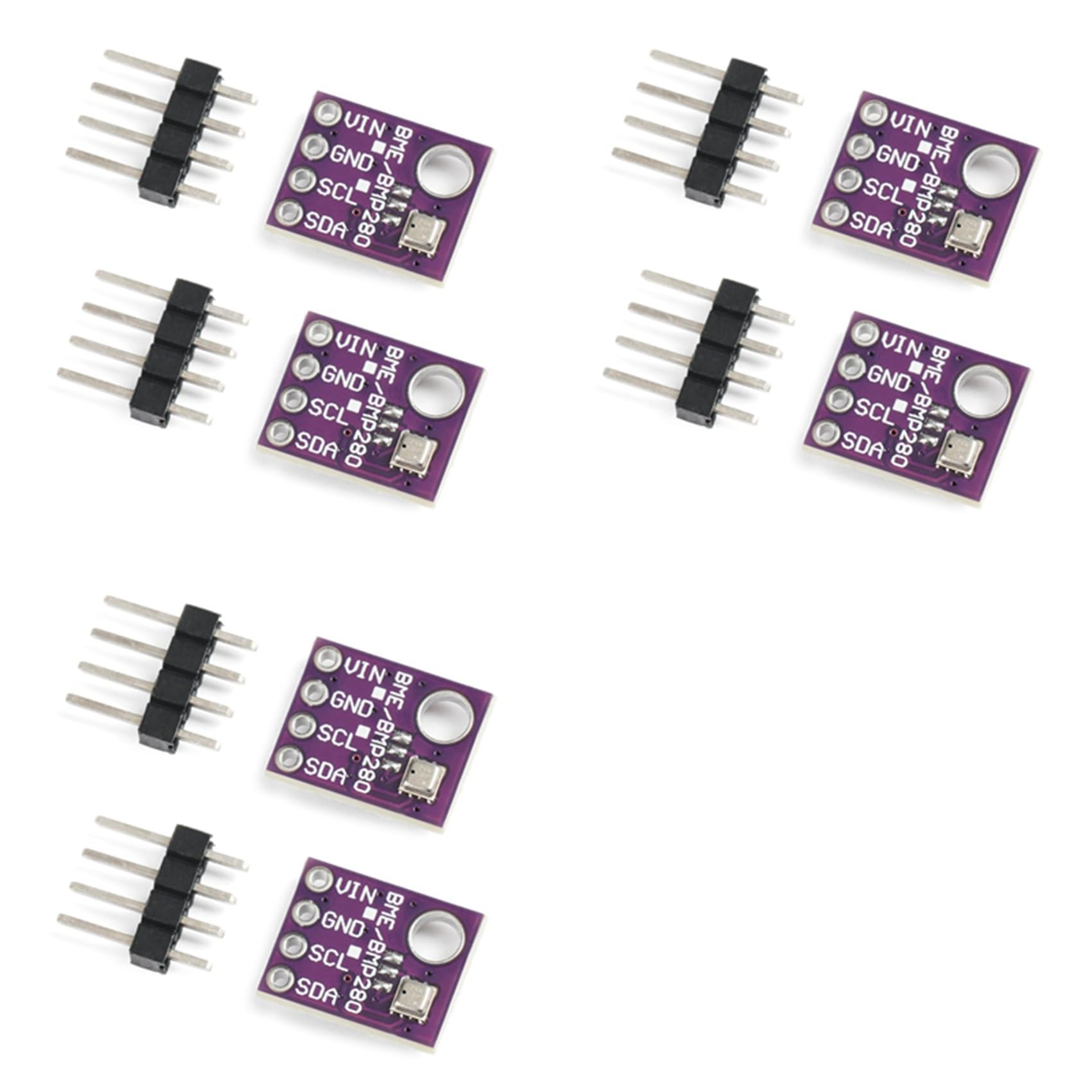 Jnchdghwa As Shown 6Pcs Bme280 5V Sensor Module Atmospheric Pressure Temperature Humidity Sensors Spi Breakout -Bme280