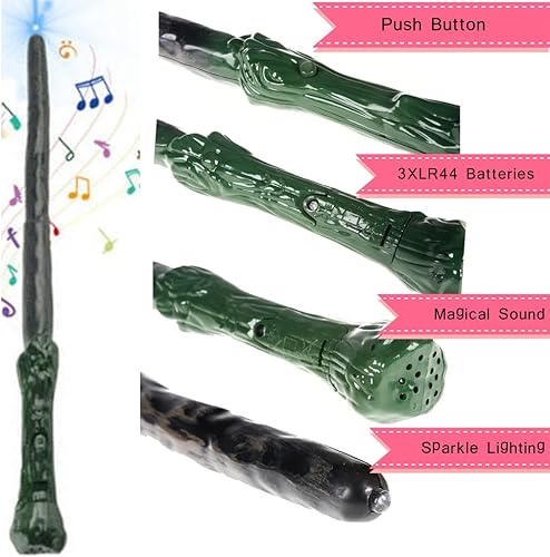 Miniatura 2 de Disfraz de Harry de 15 unidades varita de mago iluminada disfraz de fiesta de disfraces corbata de alfarero gafas de Harry para adultos y niños 10