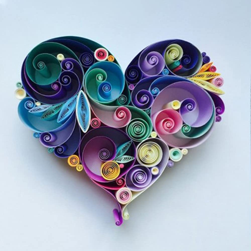 MerainMe Love Heart Paper Quilling Kit Paper Quilling Craft Great for DIY Learning Class, Home Decoration, Birthday Gift. It's Suitable for Children and Craftsmen.