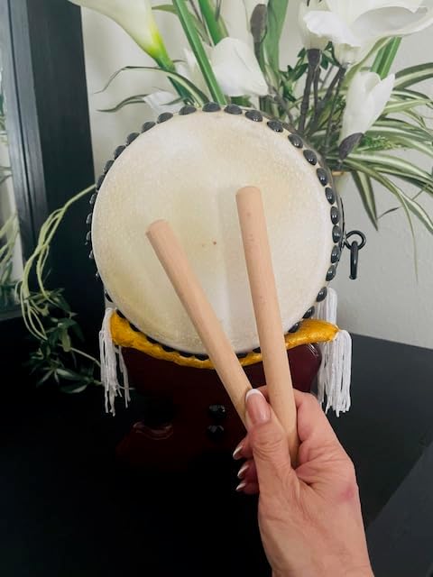 Japanese Taiko Drum Set with Stand, 6in Diameter, Percussion Instrument