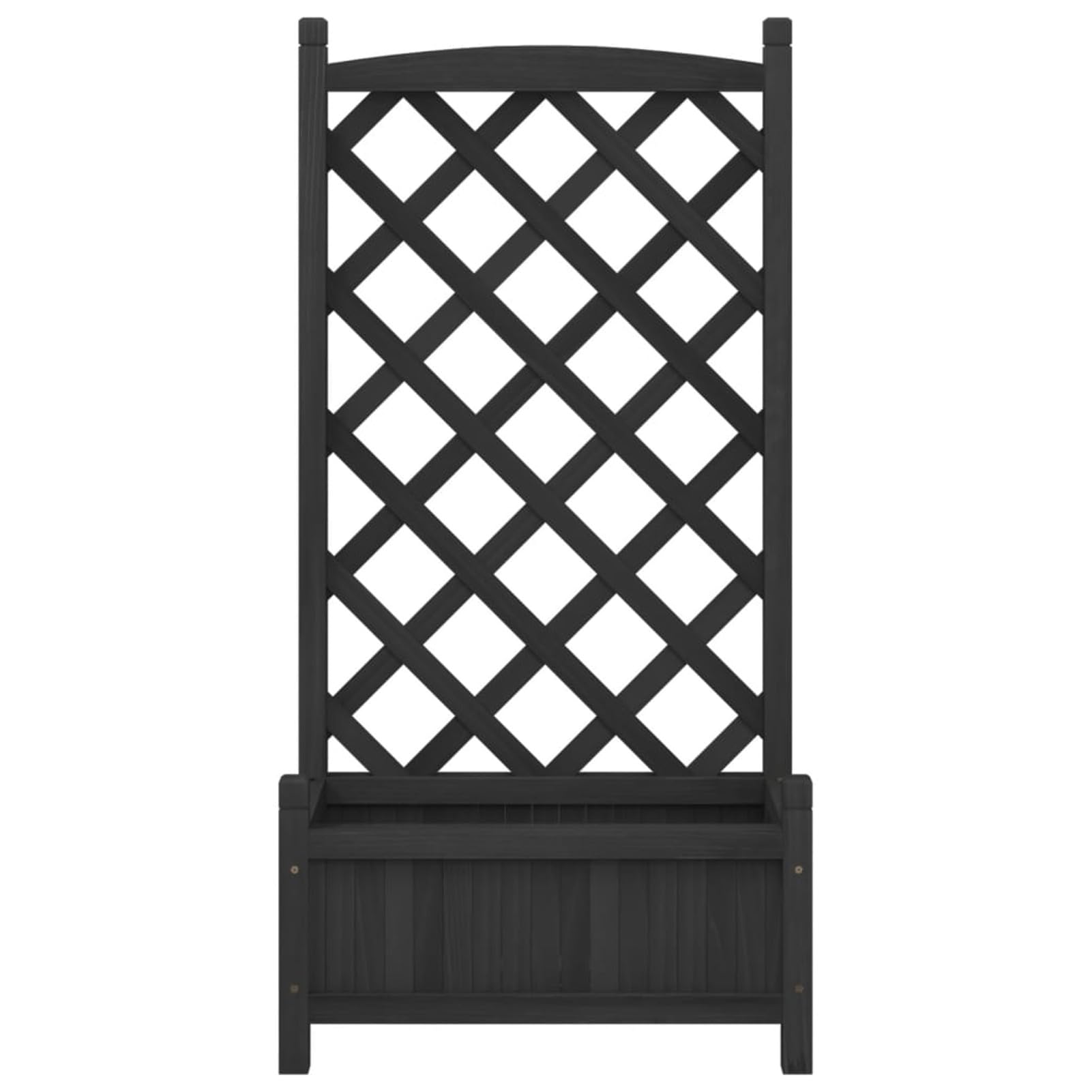 Jardinera con celosía negra de madera maciza de abeto, jardinera rejilla para jardín, jardinera de exterior, jardinera balcón, decoración jardín l