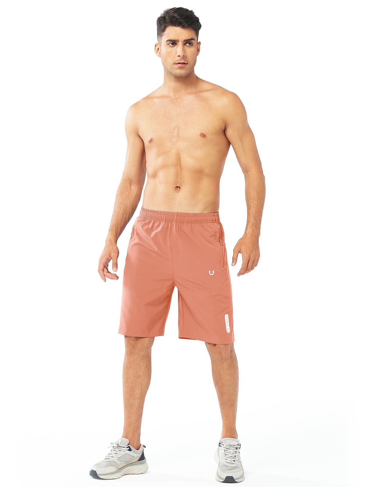 NORTHYARD Sportliche Laufshorts für Herren, schnelltrocknend, Workout-Shorts, 17,8 cm/12,7 cm/22,9 cm, leicht, Sport, Fitnessstudio, Basketball, Tennis, Wandern, Pinkorange, Klein