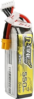 TATTU R-Line 550mAh 4S Lipo Battery Pack 14.8V 95C with XT30 Plug for FPV Racing Quadcopter from Size 100 to 180