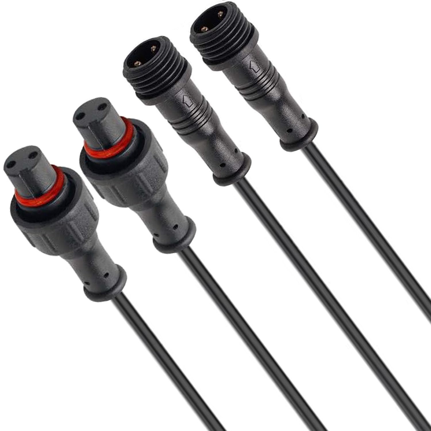 RUNCCI-YUN 2 Pairs 2 Pin waterproof connector,Male Female Plug 2 Pin IP67 M12 waterproof Electrical Connectors with 22AWG 20CM Extension Cable for Car, Truck, Boat, Indoor/Outdoor LED Strip Lights
