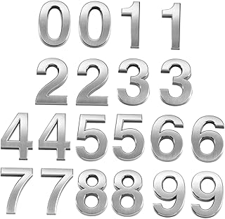 OFFSCH 20pcs Digital House Number Truck Stickers 3d Stickers Silver Applique Street Door Numbers Reflective Door Address Plate Address Number Sticker Tea House Room Numbers House Numbers