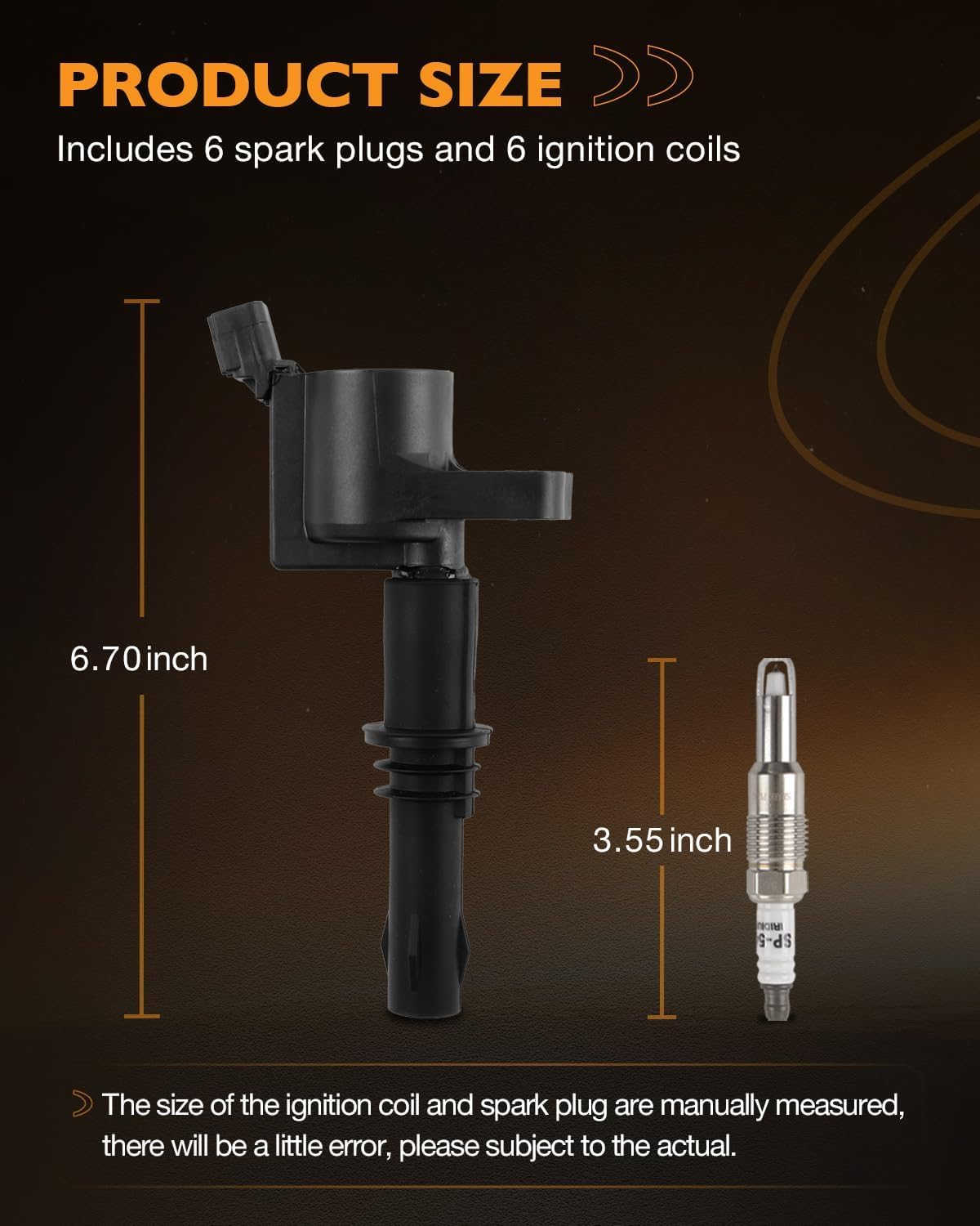 Set of 8 DG511 Ignition Coil Pack & Iridium Spark Plugs Compatible with Ford F150 F250 F350 F550 Super Duty 5.4L, Navigator/Mark LT 5.4L, Replace# FD508 C1541