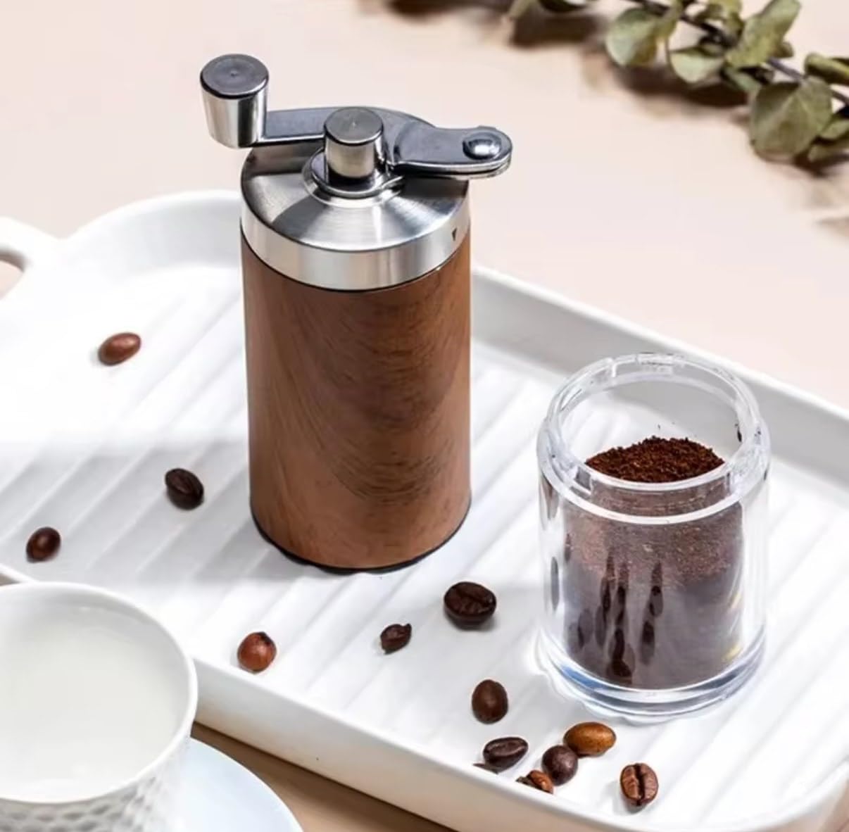 Generic Manual Coffee Grinder, Wood, Ceramic, Grinding, Nutural Wood, Regular size - Image 2