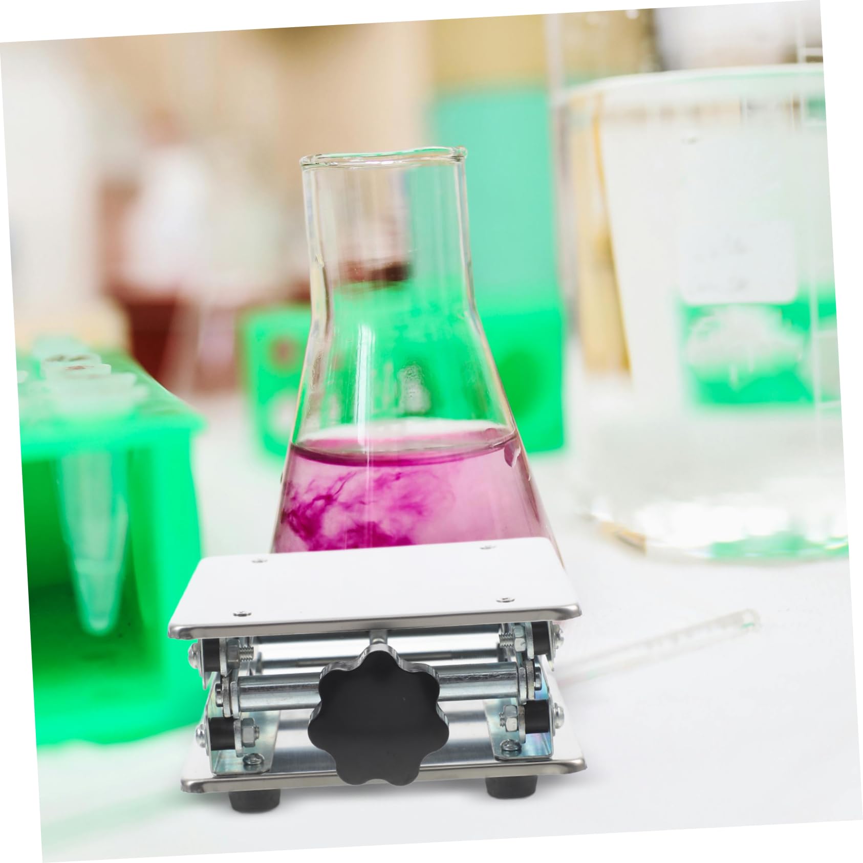 Alipis Table Élévatrice en Acier Inoxydable pour Cric de Laboratoire, Commande Manuelle, Plateforme Polyvalente, pour Verrerie et Matériel de Laboratoire