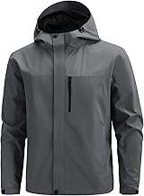 Svanco Veste Imperméable Homme Coupe Vent Manteau de Pluie avec Capuche, Raincoat Légère en Softshell avec 4 Poches