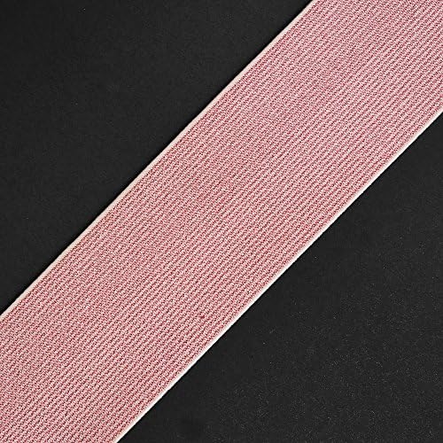 Trim 2-1/8" (55mm) Elastic Stretch Ribbon, Stretch Elastic Band, Headband, Hand Band and Waist Belt by 1 Yard, Metallic Pink, TR-11193