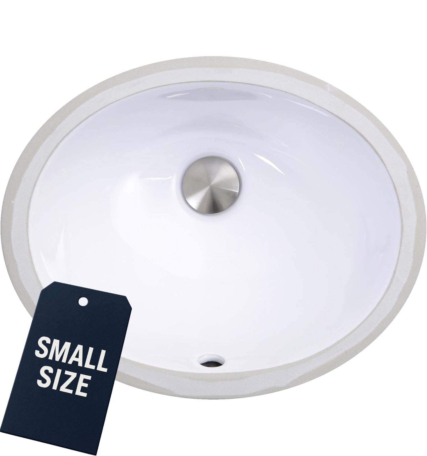 Nantucket Sinks UM-13x10-W 13-Inch by 10-Inch Oval Ceramic Undermount Vanity Sink, White
