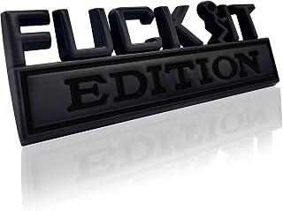 DWARFOO Fuck-IT Edition 3D Car Emblem Badge - Black Waterproof Zinc Alloy Fender Sticker for Trucks SUVs All Vehicles
