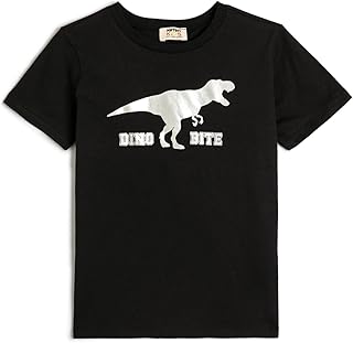 KOTON Boys Dinosaurs Long Sleeve Crew Neck Tshirt